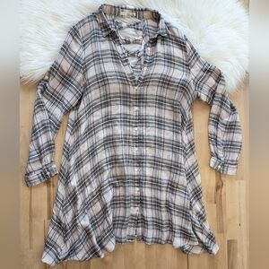 {Ellison} Open Back Plaid Plaid Top